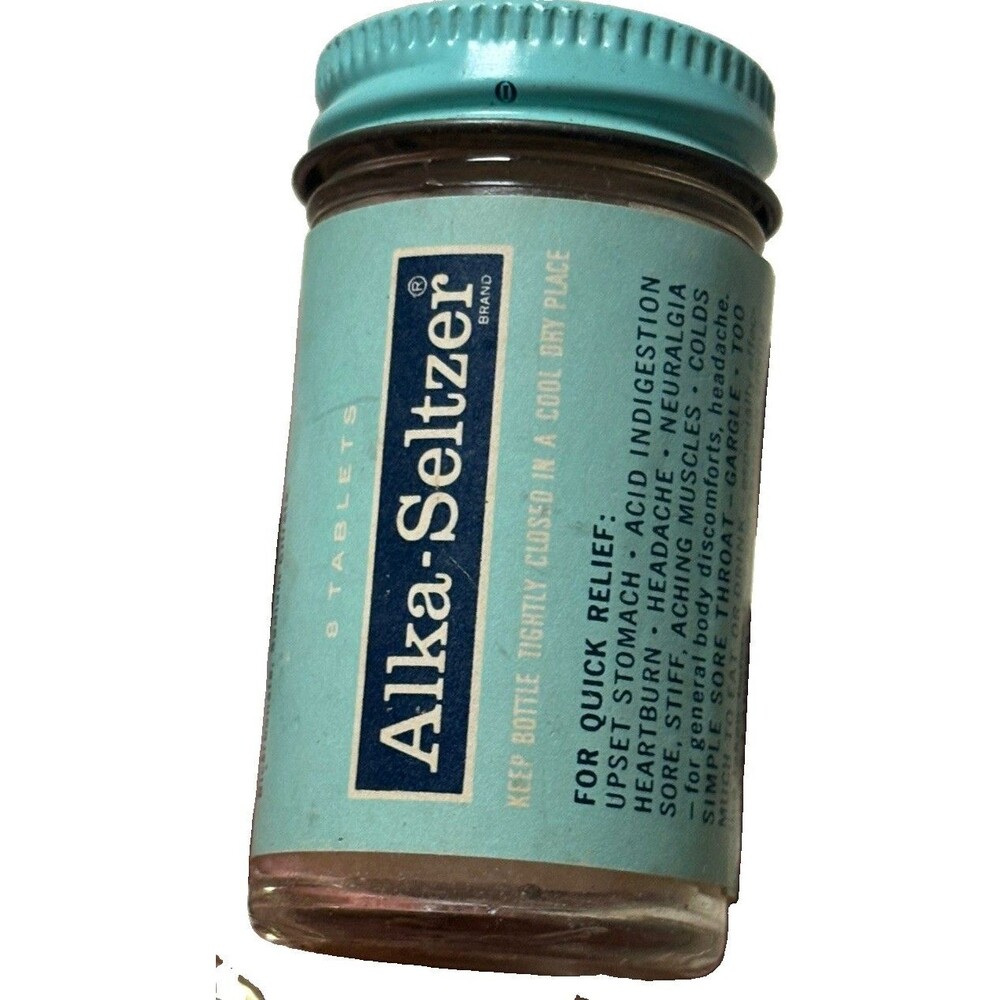 Vintage Alka-Seltzer in glass bottle